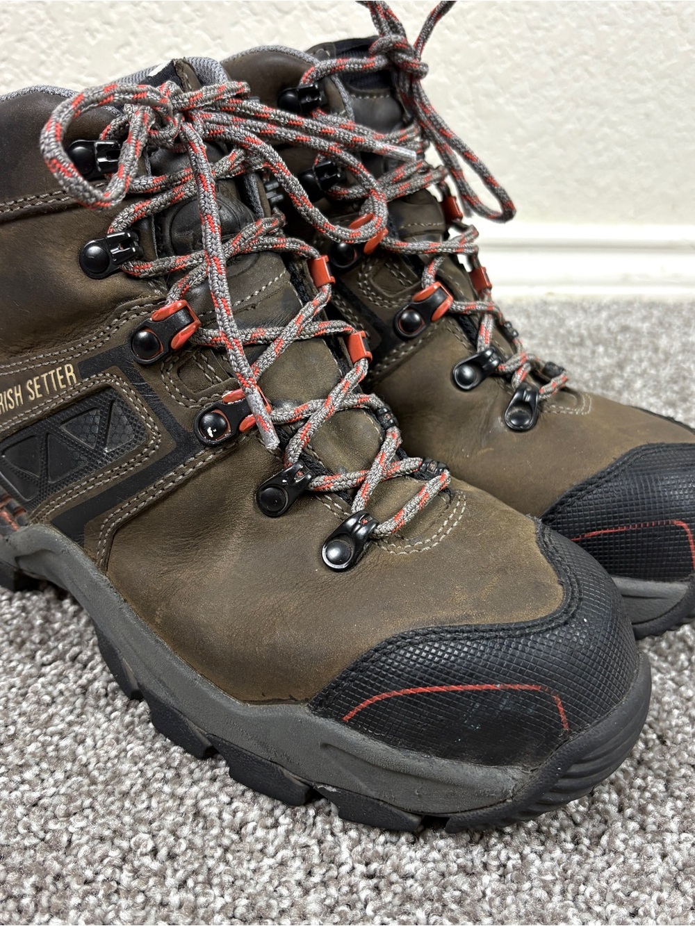 Irish Setter Red Wing Womens 6 B Crosby Safety Toe Waterproof Hiking Boots
